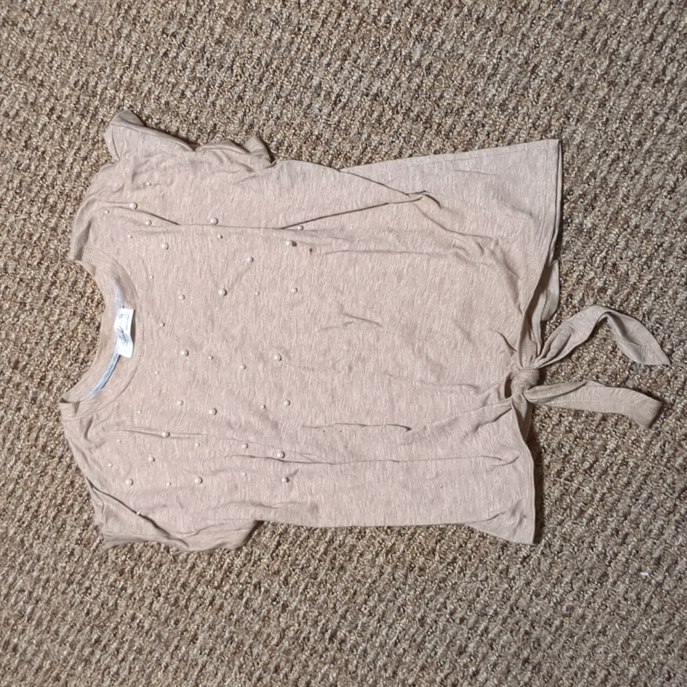 Blouse with Pearls Sown On